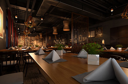 贵州简约大气中式风格餐厅设计装修效果图