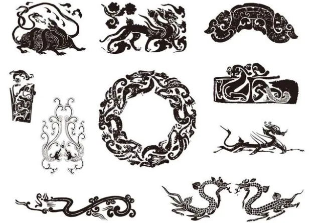贵州龙纹和凤纹的中式图案